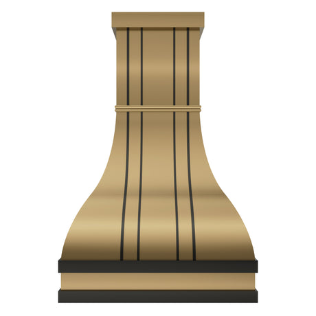 USA Custom Brass Stove Hood with Bell Shape Design URHB-14-Custom Brass Range Hood > Luxury Metal Hood > High-End Kitchen Vent Hood-USA Range Hood