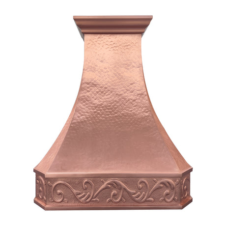 USA Custom Classic Copper Range Hood with Artisan Apron URHC-26-Custom Copper Range Hood > Luxury Metal Hood > High-End Kitchen Vent Hood-USA Range Hood