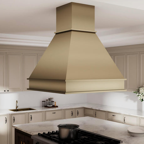 USA Custom Island Brass Range Hood URHB-01-Custom Brass Range Hood > Luxury Metal Hood > High-End Kitchen Vent Hood-USA Range Hood