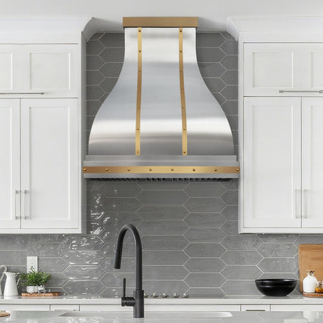 USA Custom Metal Range Hood Stainless Steel with Bell Shape URHS-57-Custom Stainless Steel Range Hood > Luxury Kitchen Hood > High-End Metal Vent Hood-USA Range Hood