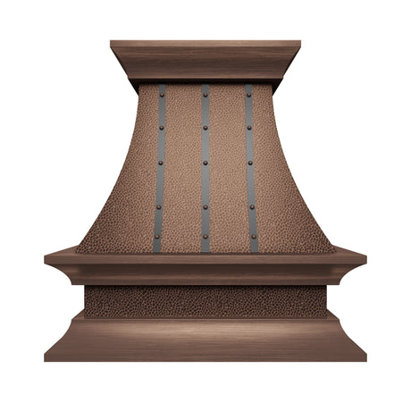USA Custom Metal Range Hood with Handcrafted Details URHC-17-Custom Copper Range Hood > Luxury Metal Hood > High-End Kitchen Vent Hood-USA Range Hood
