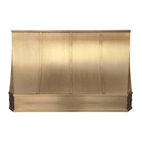 USA Custom Modern Brass Vent Hood with Straps URHB-27-Custom Brass Range Hood > Luxury Metal Hood > High-End Kitchen Vent Hood-USA Range Hood