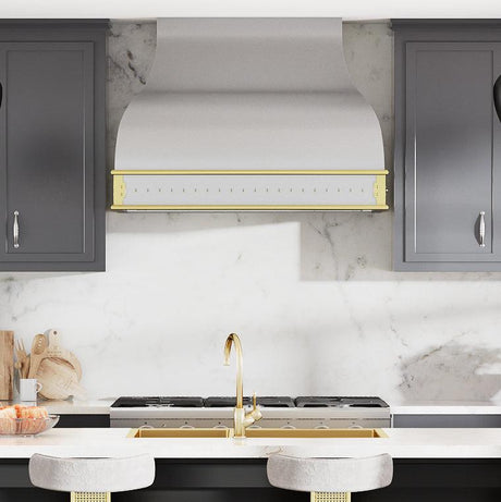 USA Custom Modern Stainless Steel Kitchen Hood with Simple Rivets URHS-35-Custom Stainless Steel Range Hood > Luxury Kitchen Hood > High-End Metal Vent Hood-USA Range Hood