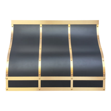 USA Custom Stainless Steel Barrel Kitchen Hood with Brass Straps URHS-58-Custom Stainless Steel Range Hood > Luxury Kitchen Hood > High-End Metal Vent Hood-USA Range Hood