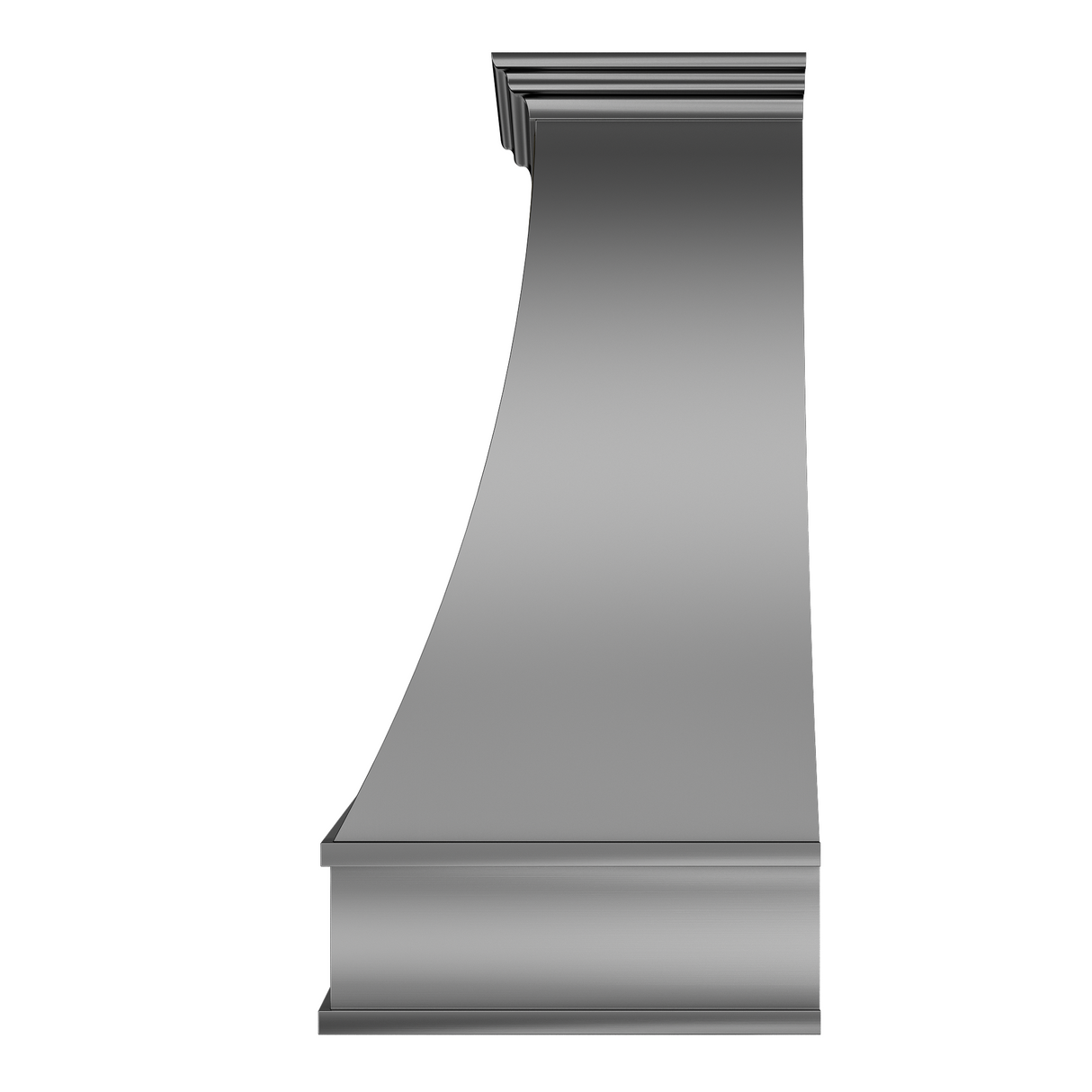 USA Custom Stainless Steel Curved Range Hood with Brass Accents URHS-63-Custom Stainless Steel Range Hood > Luxury Kitchen Hood > High-End Metal Vent Hood-USA Range Hood