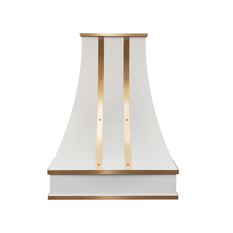 USA Custom Stainless Steel Luxury Kitchen Hood with Brass Straps and Rivets URHS-43-Custom Stainless Steel Range Hood > Luxury Kitchen Hood > High-End Metal Vent Hood-USA Range Hood