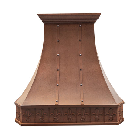 USA Dallas Classic Copper Vent Hood with Artisan Apron URHC-48-Custom Copper Range Hood > Luxury Metal Hood > High-End Kitchen Vent Hood-USA Range Hood