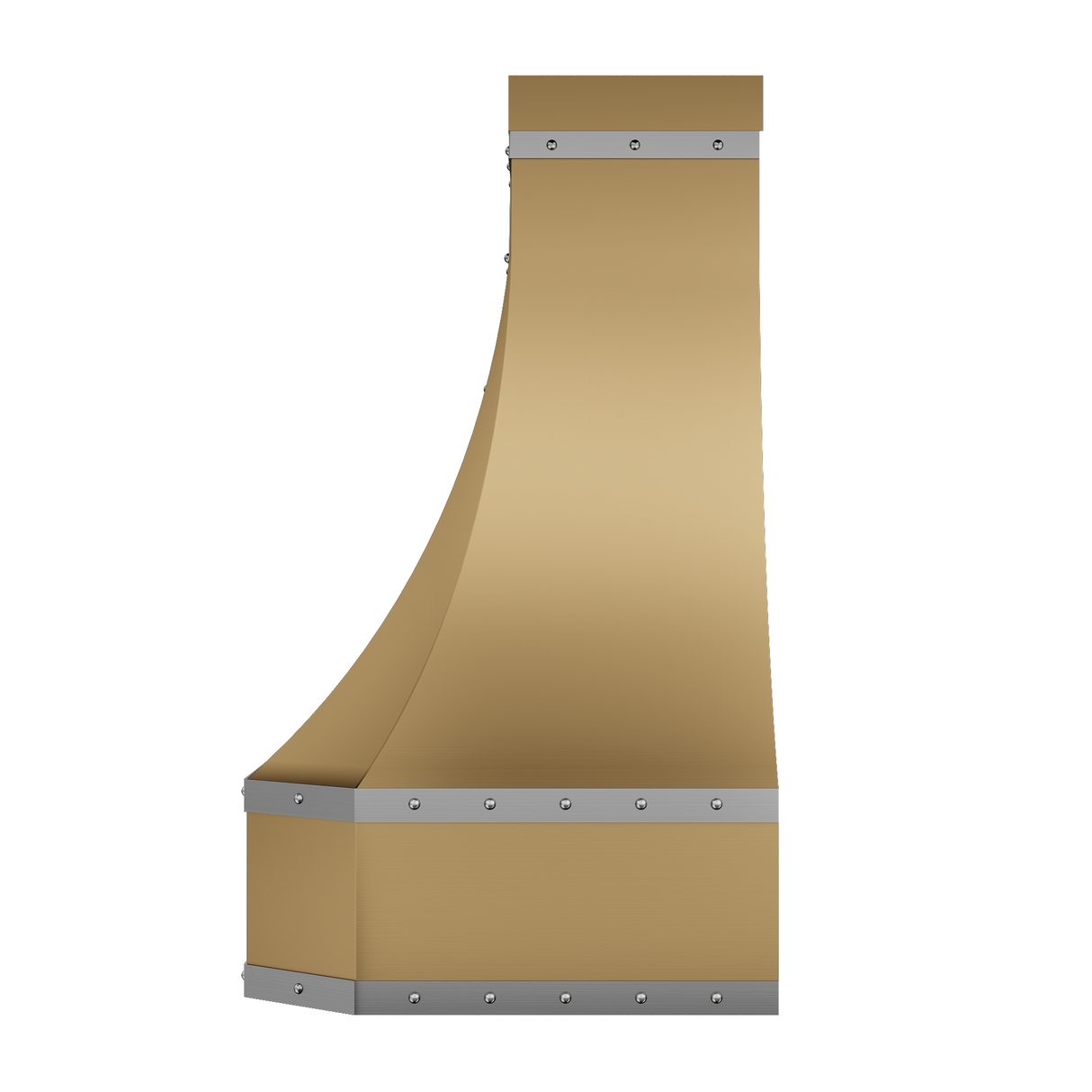 USA Decorative Custom Brass Range Hood with Stainless Steel Straps URHB-20-Custom Brass Range Hood > Luxury Metal Hood > High-End Kitchen Vent Hood-USA Range Hood