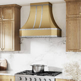 USA Decorative Custom Brass Range Hood with Stainless Steel Straps URHB-20-Custom Brass Range Hood > Luxury Metal Hood > High-End Kitchen Vent Hood-USA Range Hood
