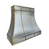 USA Designed Stainless Steel Custom Range Hood with Wrapped Brass Strap URHS-83-Custom Stainless Steel Range Hood > Luxury Kitchen Hood > High-End Metal Vent Hood-USA Range Hood