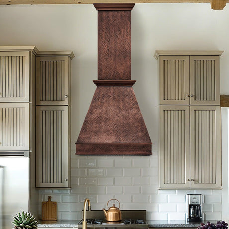 USA Designer Custom Copper Kitchen Hood with Soft Texture URHC-44-Custom Copper Range Hood > Luxury Metal Hood > High-End Kitchen Vent Hood-USA Range Hood