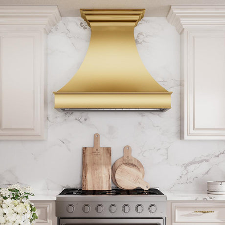 USA Florida Brass Kitchen Vent Hood with Premium Style URHB-31-Custom Brass Range Hood > Luxury Metal Hood > High-End Kitchen Vent Hood-USA Range Hood