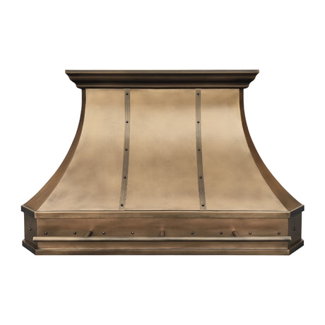 USA Handmade Custom Brass Kitchen Hood URHB-28-Custom Brass Range Hood > Luxury Metal Hood > High-End Kitchen Vent Hood-USA Range Hood