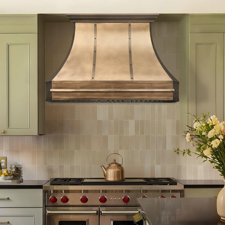 USA Handmade Custom Brass Kitchen Hood URHB-28-Custom Brass Range Hood > Luxury Metal Hood > High-End Kitchen Vent Hood-USA Range Hood