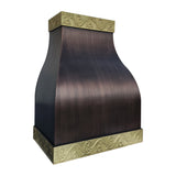 USA Handmade Dark Antique Copper Kitchen Range Hood URHC-49-Custom Copper Range Hood > Luxury Metal Hood > High-End Kitchen Vent Hood-USA Range Hood
