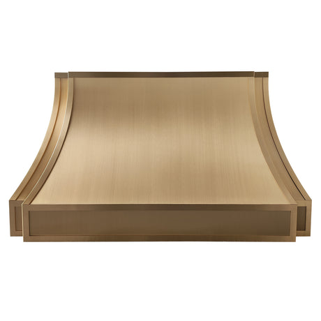 USA Industrial Brushed Brass Kitchen Range Hood in Parallel Design URHB-54-Custom Brass Range Hood > Luxury Metal Hood > High-End Kitchen Vent Hood-USA Range Hood