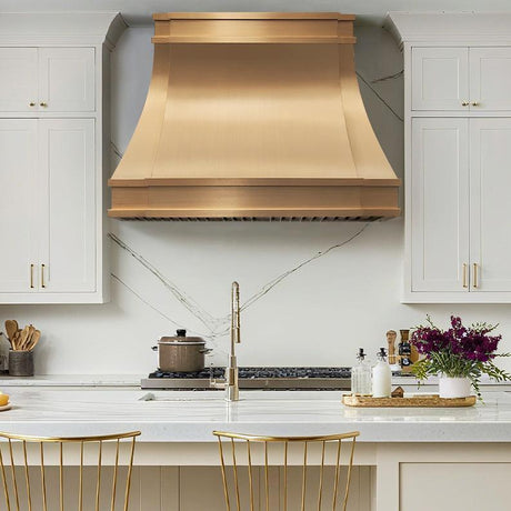 USA Luxury Custom Brass Kitchen Exhaust Hood URHB-04-Custom Brass Range Hood > Luxury Metal Hood > High-End Kitchen Vent Hood-USA Range Hood