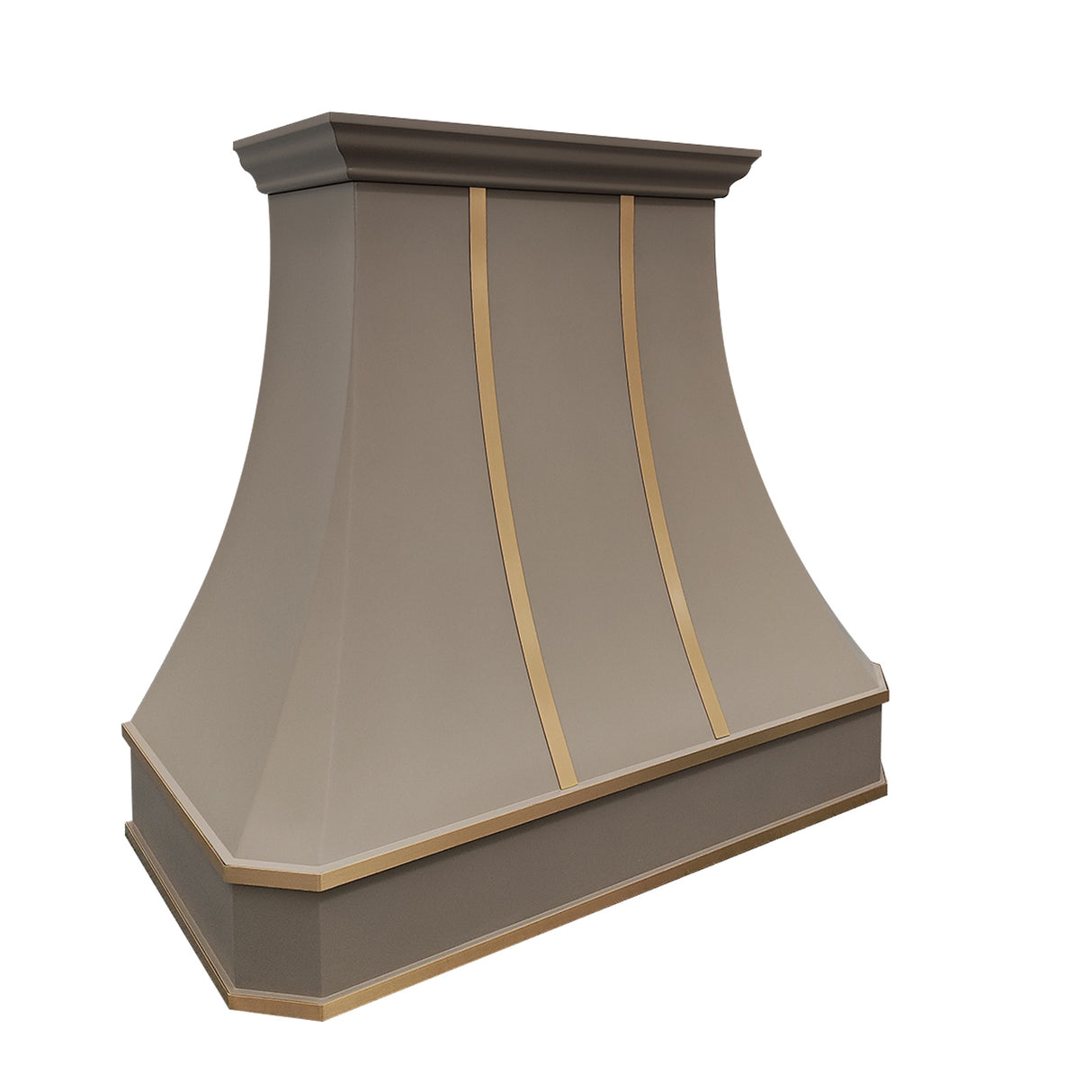 USA Luxury Custom Stainless Steel Range Hood with Handcrafted Brass Accents URHS-80-Custom Stainless Steel Range Hood > Luxury Kitchen Hood > High-End Metal Vent Hood-USA Range Hood