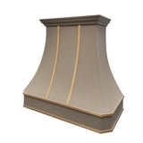 USA Luxury Custom Stainless Steel Range Hood with Handcrafted Brass Accents URHS-80-Custom Stainless Steel Range Hood > Luxury Kitchen Hood > High-End Metal Vent Hood-USA Range Hood