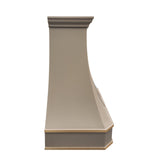 USA Luxury Custom Stainless Steel Range Hood with Handcrafted Brass Accents URHS-80-Custom Stainless Steel Range Hood > Luxury Kitchen Hood > High-End Metal Vent Hood-USA Range Hood