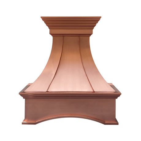 USA Luxury Natural Copper Custom Range Hood with Arched Apron URHC-30-Custom Copper Range Hood > Luxury Metal Hood > High-End Kitchen Vent Hood-USA Range Hood