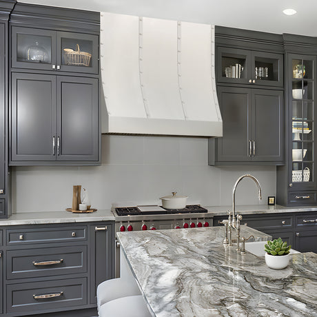 USA Matte White Sloped Range Hood Stainless Steel URHS-103-Custom Stainless Steel Range Hood > Luxury Kitchen Hood > High-End Metal Vent Hood-USA Range Hood