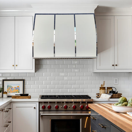 USA Minimalist White Stainless Steel Range Hood URHS-59-Custom Stainless Steel Range Hood > Luxury Kitchen Hood > High-End Metal Vent Hood-USA Range Hood