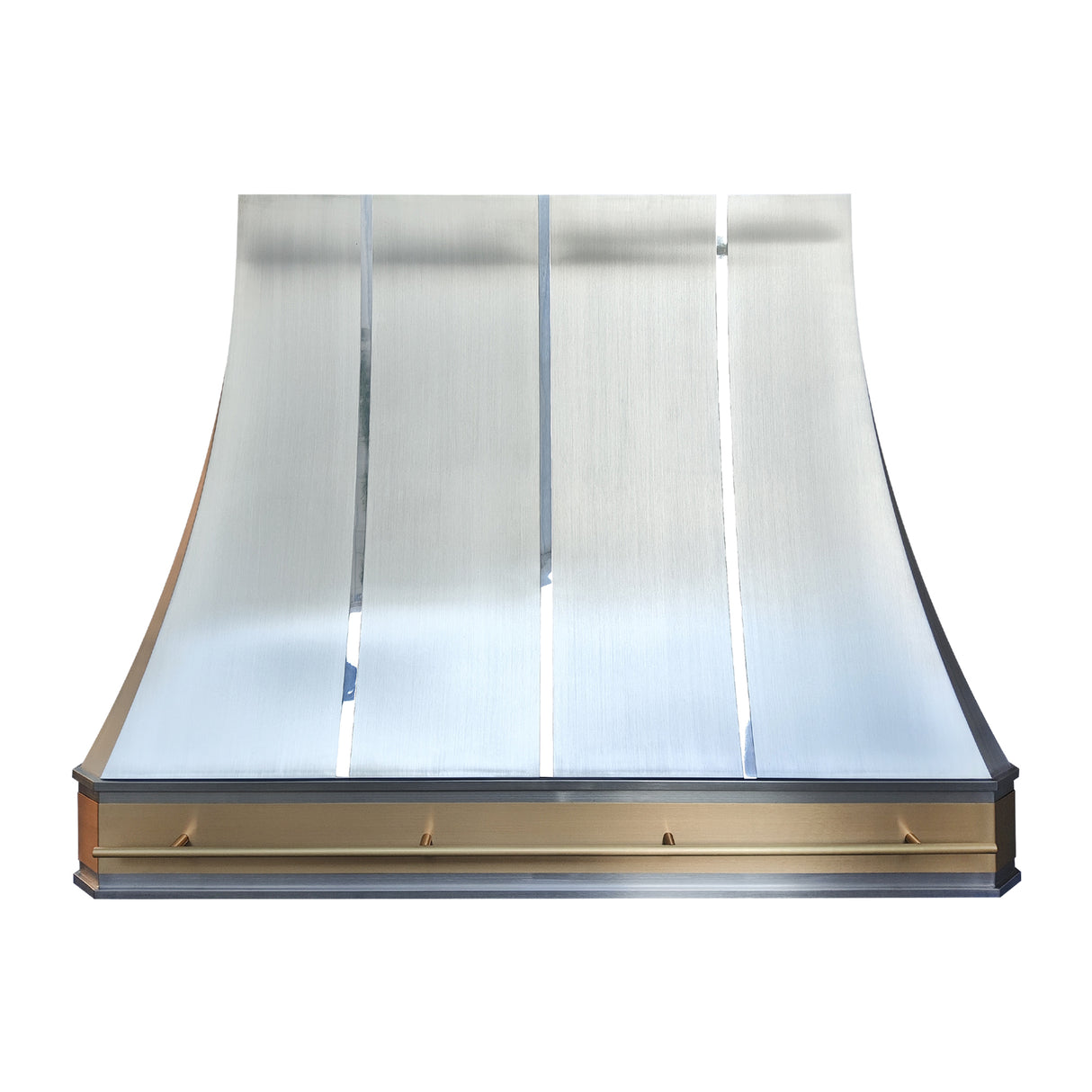 USA Mix Metal Custom Kitchen Vent Hood in Premium Stainless Steel and Brass URHS-75-Custom Stainless Steel Range Hood > Luxury Kitchen Hood > High-End Metal Vent Hood-USA Range Hood