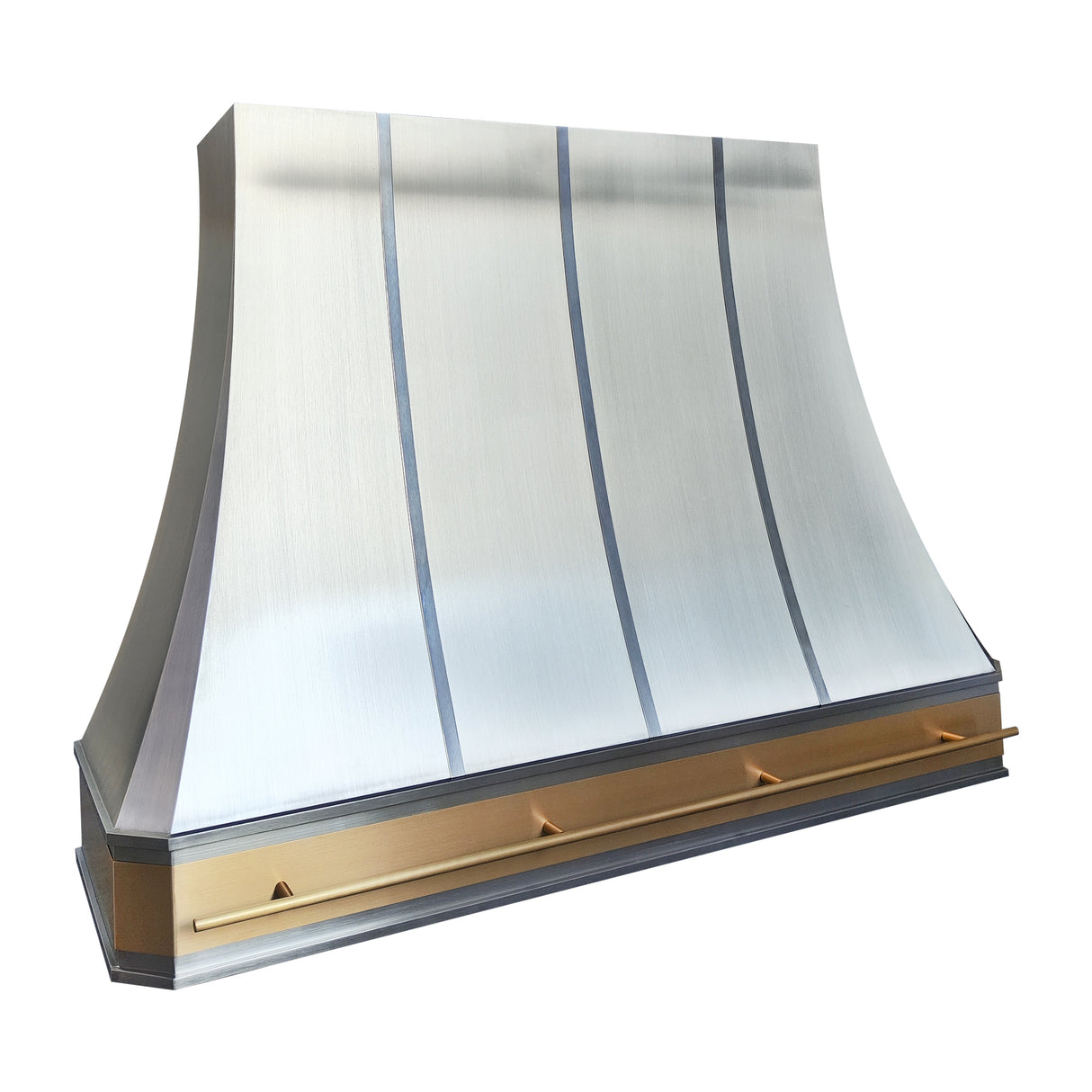 USA Mix Metal Custom Kitchen Vent Hood in Premium Stainless Steel and Brass URHS-75-Custom Stainless Steel Range Hood > Luxury Kitchen Hood > High-End Metal Vent Hood-USA Range Hood