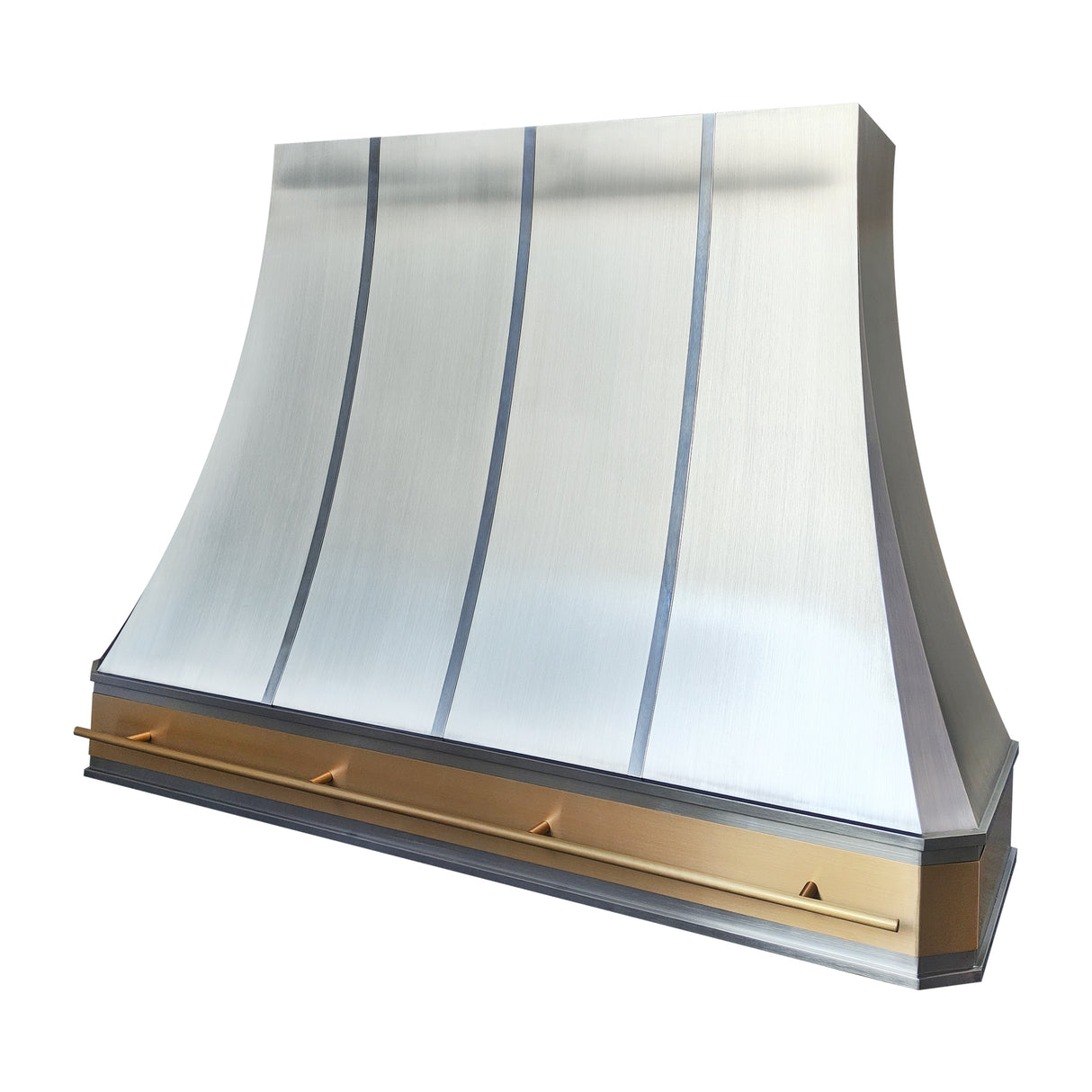 USA Mix Metal Custom Kitchen Vent Hood in Premium Stainless Steel and Brass URHS-75-Custom Stainless Steel Range Hood > Luxury Kitchen Hood > High-End Metal Vent Hood-USA Range Hood