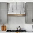 USA Mix Metal Custom Kitchen Vent Hood in Premium Stainless Steel and Brass URHS-75-Custom Stainless Steel Range Hood > Luxury Kitchen Hood > High-End Metal Vent Hood-USA Range Hood