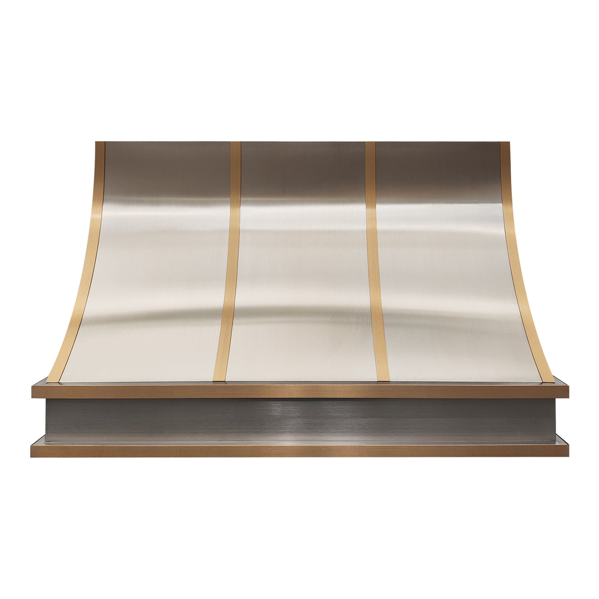USA Modern Curved Stainless Steel Vent Hood with Straps URHS-05-Custom Stainless Steel Range Hood > Luxury Kitchen Hood > High-End Metal Vent Hood-USA Range Hood