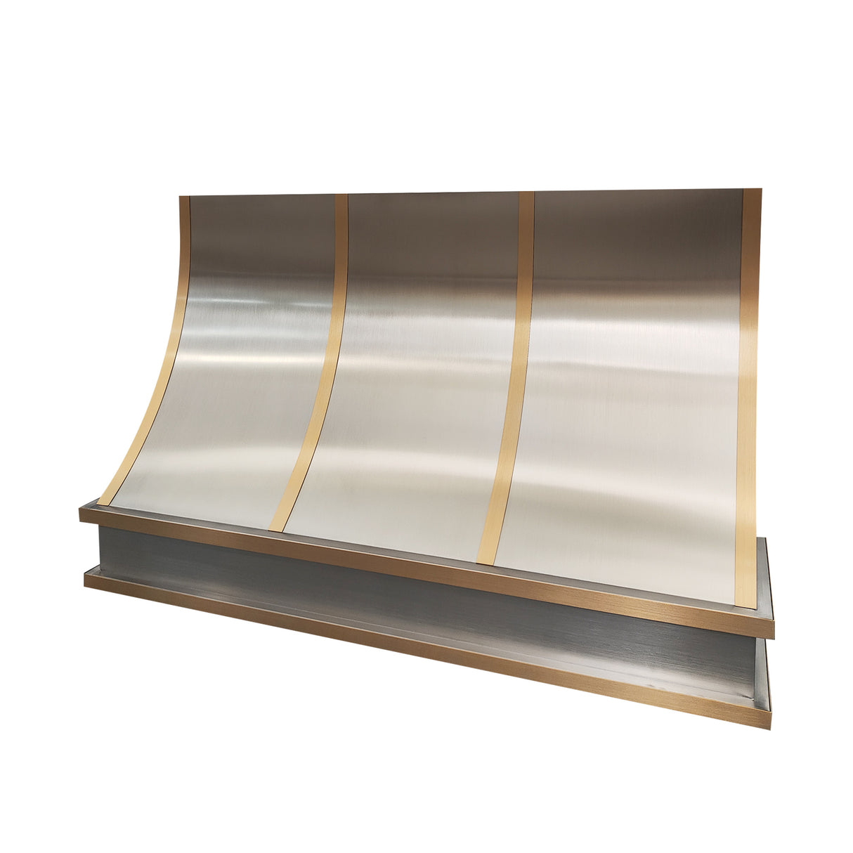 USA Modern Curved Stainless Steel Vent Hood with Straps URHS-05-Custom Stainless Steel Range Hood > Luxury Kitchen Hood > High-End Metal Vent Hood-USA Range Hood