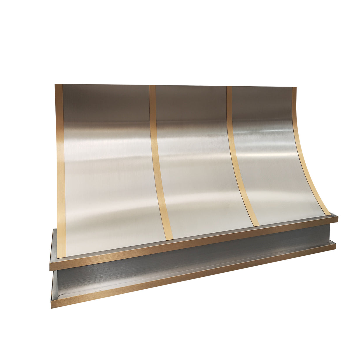 USA Modern Curved Stainless Steel Vent Hood with Straps URHS-05-Custom Stainless Steel Range Hood > Luxury Kitchen Hood > High-End Metal Vent Hood-USA Range Hood