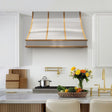USA Modern Curved Stainless Steel Vent Hood with Straps URHS-05-Custom Stainless Steel Range Hood > Luxury Kitchen Hood > High-End Metal Vent Hood-USA Range Hood