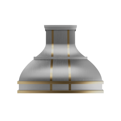 USA Modern Stainless Steel Custom Metal Hood Decorated with Brass URHS-14-Custom Stainless Steel Range Hood > Luxury Kitchen Hood > High-End Metal Vent Hood-USA Range Hood