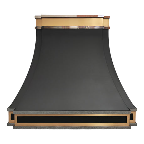 USA Modern Stainless Steel Custom Stove Hood with Black Finish URHS-34-Custom Stainless Steel Range Hood > Luxury Kitchen Hood > High-End Metal Vent Hood-USA Range Hood