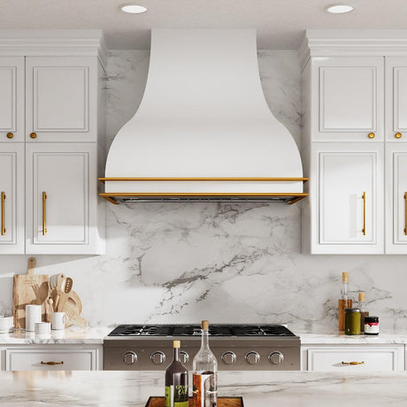 USA Modern Stainless Steel White Range Hood in Bell Shape URHS-89-Custom Stainless Steel Range Hood > Luxury Kitchen Hood > High-End Metal Vent Hood-USA Range Hood