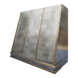 USA Modern Zinc Stove Hood with Decorative Brass Straps URHZ-10-Custom Zinc Range Hood > Luxury Metal Hood > High-End Kitchen Vent Hood-USA Range Hood