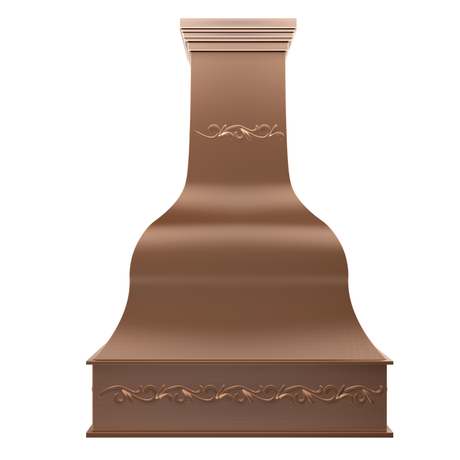 USA Premium Copper Range Hoods with Decorative Pattern URHC-08-Custom Copper Range Hood > Luxury Metal Hood > High-End Kitchen Vent Hood-USA Range Hood