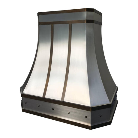 USA San Francisco Custom Stainless Steel Vent Hood with Minimal Straps URHS-93-Custom Stainless Steel Range Hood > Luxury Kitchen Hood > High-End Metal Vent Hood-USA Range Hood