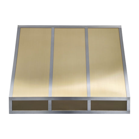 USA Seattle Brass Vent Hood with Stainless Steel Trims URHB-42-Custom Brass Range Hood > Luxury Metal Hood > High-End Kitchen Vent Hood-USA Range Hood