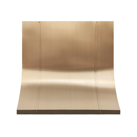 USA Sloped Custom Brushed Brass Range Hood URHB-46-Custom Brass Range Hood > Luxury Metal Hood > High-End Kitchen Vent Hood-USA Range Hood