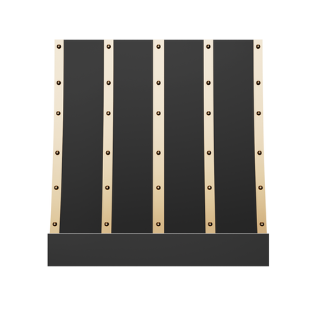 USA Sloped Stainless Steel Custom Vent Hood with Brass Straps URHS-20-Custom Stainless Steel Range Hood > Luxury Kitchen Hood > High-End Metal Vent Hood-USA Range Hood