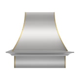 USA Stainless Steel Custom Kitchen Vent Hoods with Brass Trims URHS-22-Custom Stainless Steel Range Hood > Luxury Kitchen Hood > High-End Metal Vent Hood-USA Range Hood