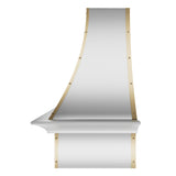 USA Stainless Steel Custom Kitchen Vent Hoods with Brass Trims URHS-22-Custom Stainless Steel Range Hood > Luxury Kitchen Hood > High-End Metal Vent Hood-USA Range Hood