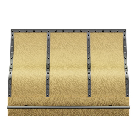 USA Texas Brass Kitchen Hoods with Black Rivets and Straps URHB-23-Custom Brass Range Hood > Luxury Metal Hood > High-End Kitchen Vent Hood-USA Range Hood