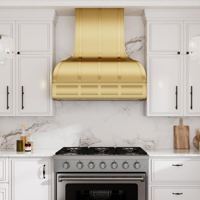 USA Texas Classic Brass Kitchen Range Hoods URHB-18-Custom Brass Range Hood > Luxury Metal Hood > High-End Kitchen Vent Hood-USA Range Hood