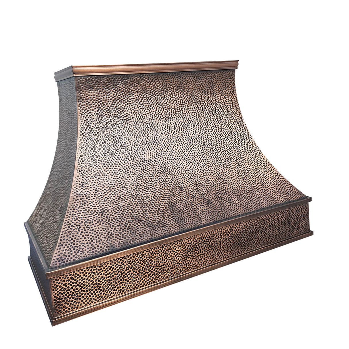 USA Texas Custom Copper Kitchen Hood with Heavy Hammered Texture URHC-37-Custom Copper Range Hood > Luxury Metal Hood > High-End Kitchen Vent Hood-USA Range Hood
