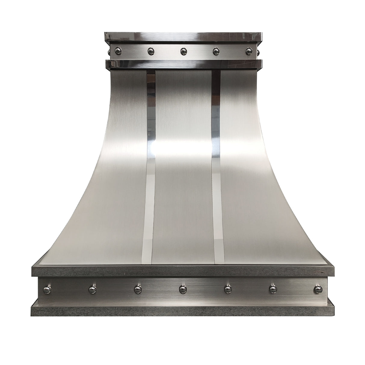 USA Texas Modern Range Hood Stainless Steel with Polished Straps URHS-61-Custom Stainless Steel Range Hood > Luxury Kitchen Hood > High-End Metal Vent Hood-USA Range Hood